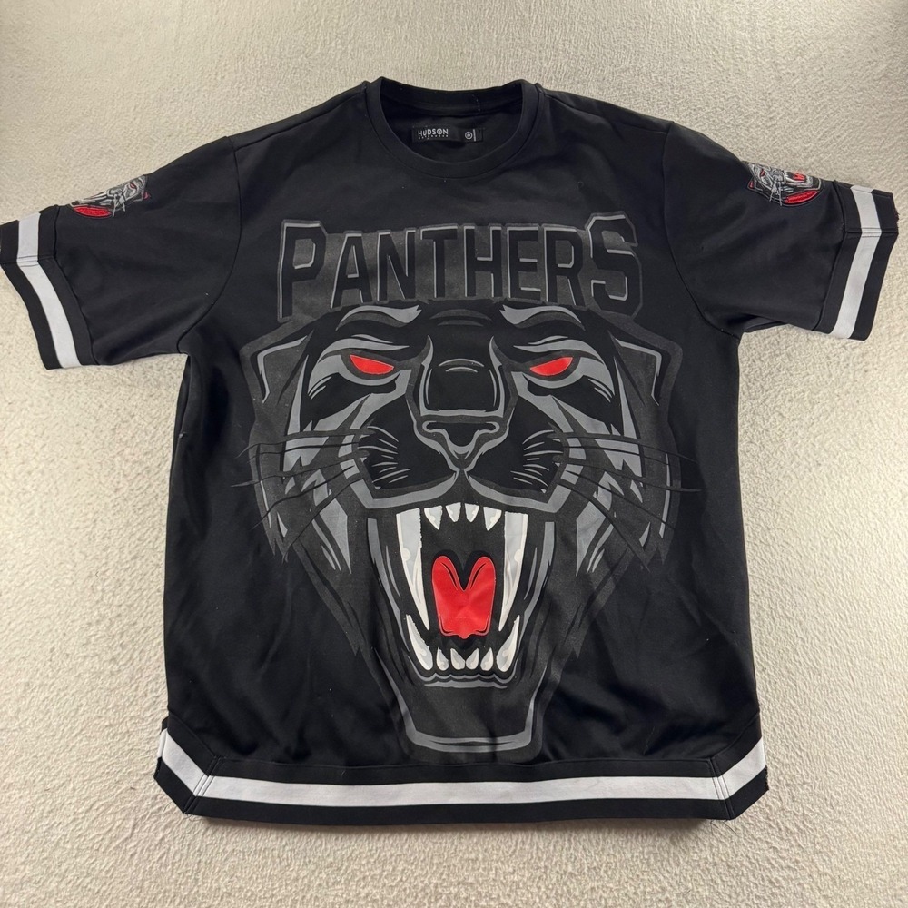 Hudson Outerwear Panther Shirt Mens 2XL Black Excellent Graphic Streetwear Tee